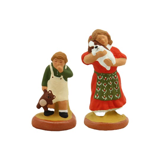 image: Petite fille (rouge) et son frère (vert)