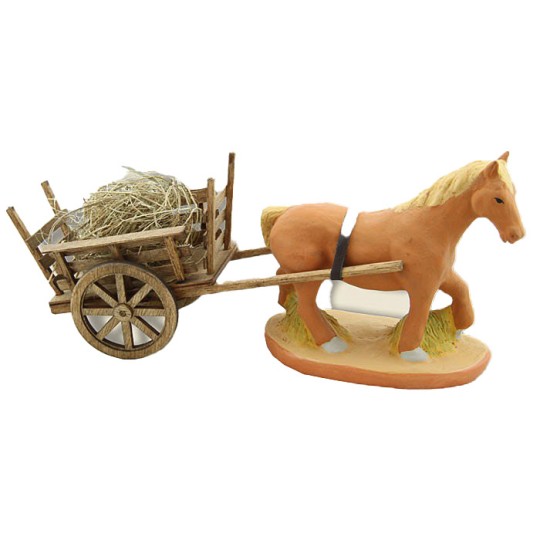 image: Draft horse and Wood Cart of harness