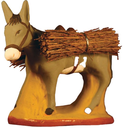 image: Farmer's donkey with wood bundle